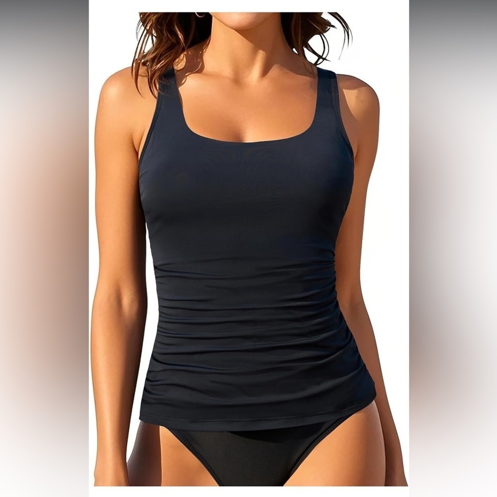 Aqua Eve Tankini Swimwear Top Only Tummy Control No Bottom Medium
